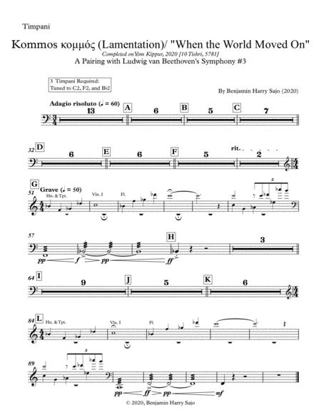 Free Sheet Music Kommos Lamentation When The World Moved On Timpani