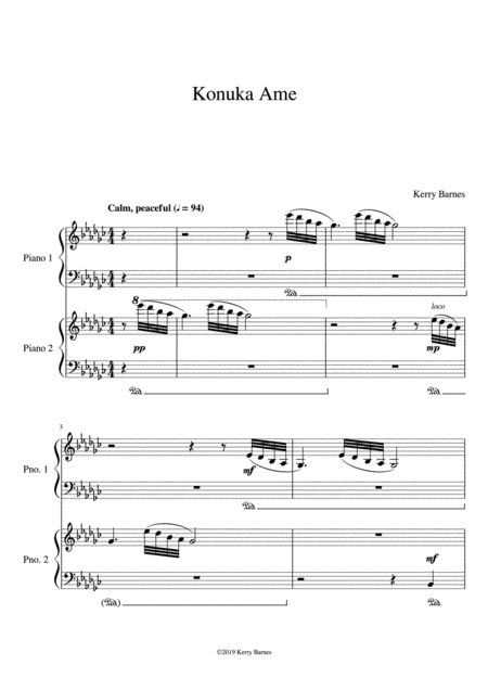 Free Sheet Music Konuka Ame