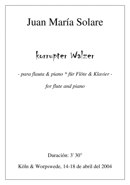 Korrupter Walzer Flute Piano Sheet Music