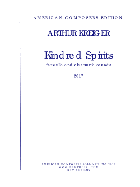 Free Sheet Music Kreiger Kindred Spirits