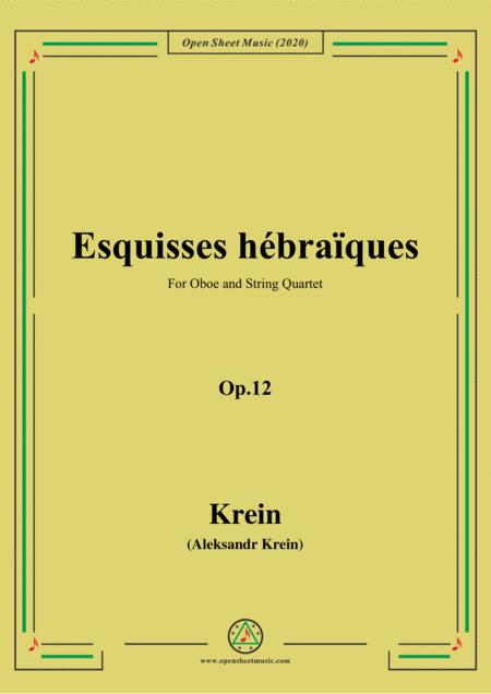 Free Sheet Music Krein Esquisses Hbraques Op 12 For Oboe And String Quartet