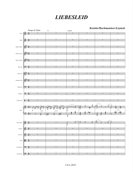 Free Sheet Music Kreisler Rachmaninoff Leytush Liebesleid For Violin Piano And Orchestra