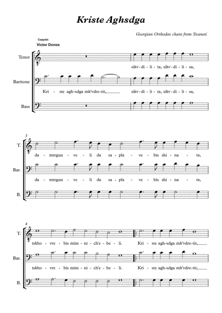 Free Sheet Music Kriste Aghsdga