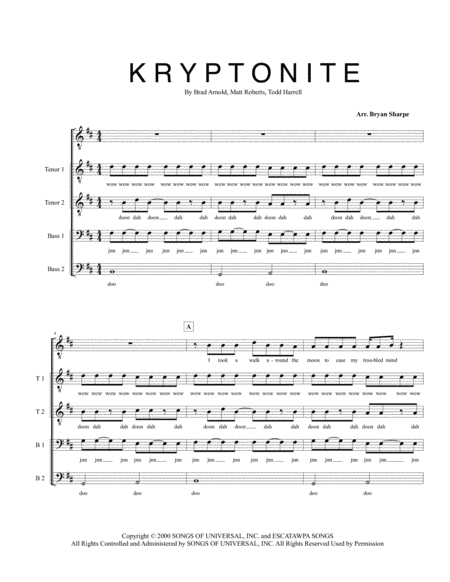 Kryptonite Sheet Music