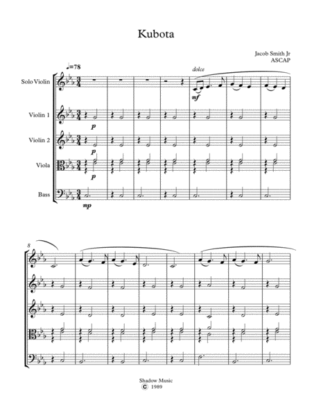 Kubota Sheet Music