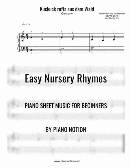 Kuckuck Rufts Aus Dem Wald Easy Piano Solo Sheet Music