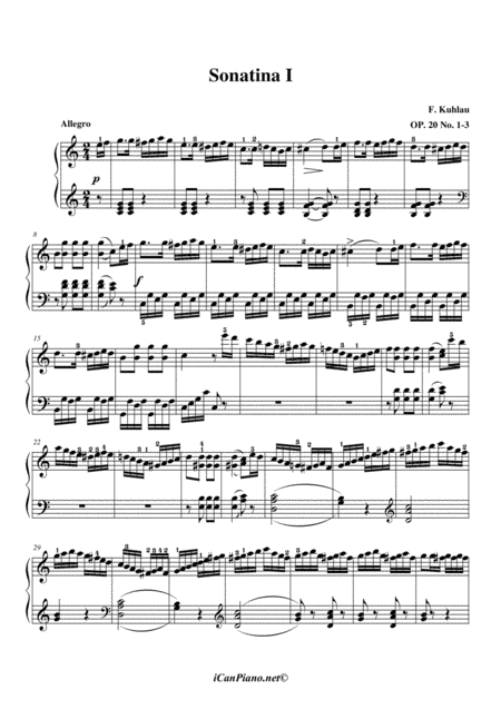 Free Sheet Music Kuhlau Sonatina Op 20 No 3