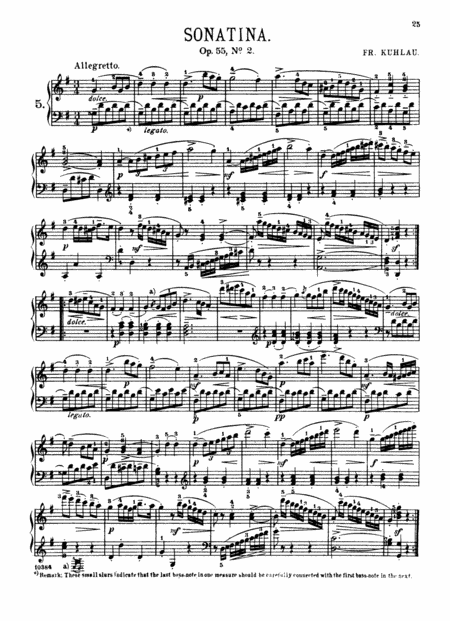 Kuhlau Sonatina Op 55 No 2 In G Major Original Complete Full Version Sheet Music