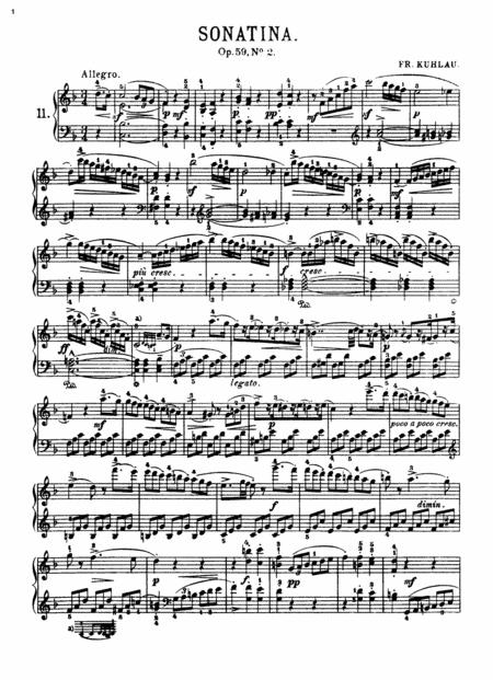 Kuhlau Sonatina Op 59 No2 In F Major Complete Version Sheet Music