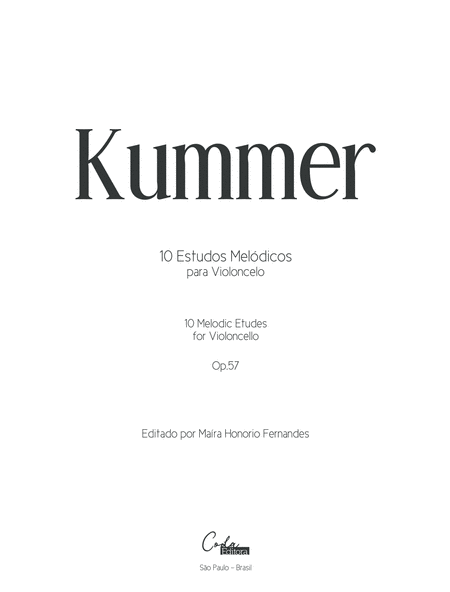 Free Sheet Music Kummer 10 Melodic Etudes