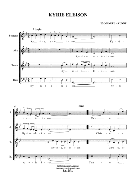 Kyrie Eleison Sheet Music