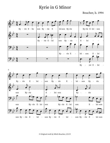 Kyrie In G Minor Sheet Music