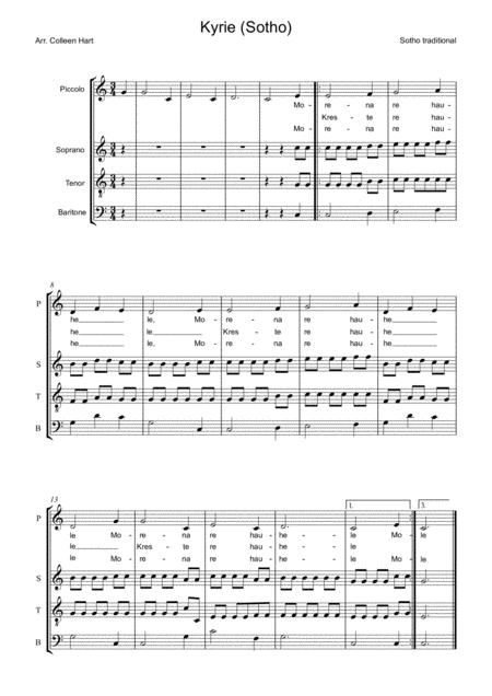 Free Sheet Music Kyrie Sesotho Arr Colleen Hart