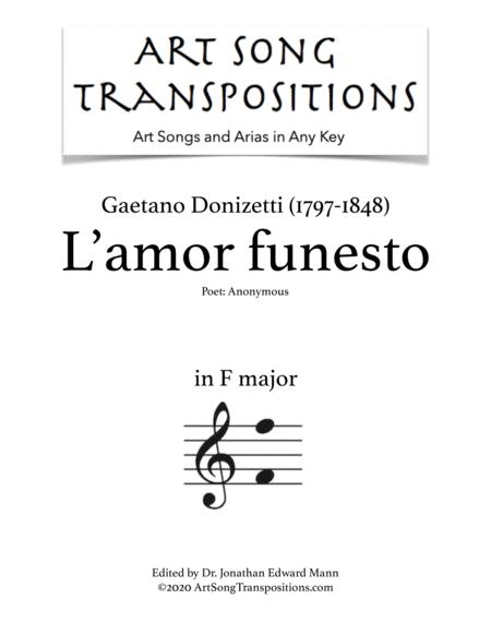 L Amor Funesto A 286 Transposed To F Major Sheet Music