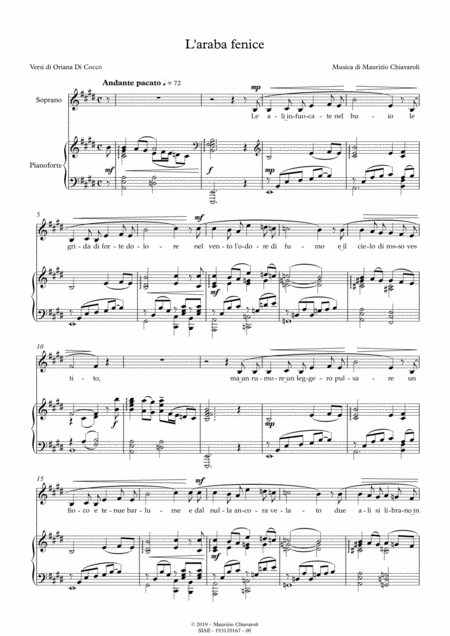 Free Sheet Music L Araba Fenice