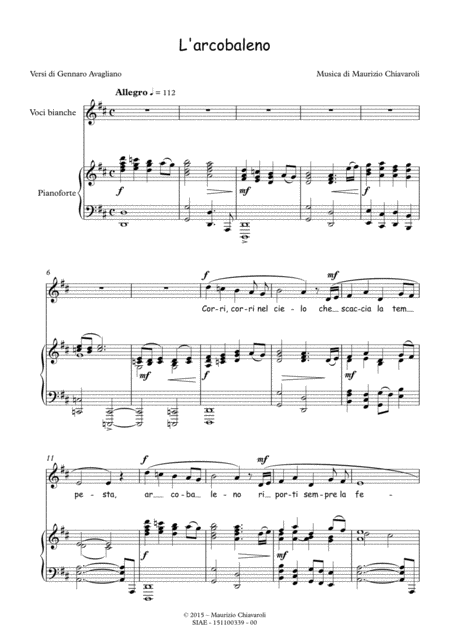 Free Sheet Music L Arcobaleno