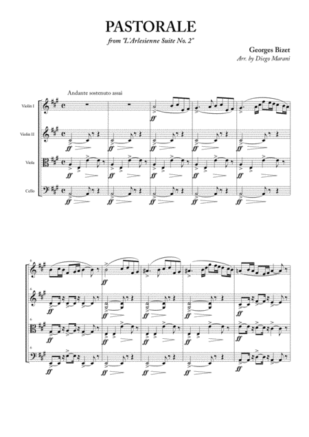 L Arlesienne Suite No 2 For String Quartet Sheet Music