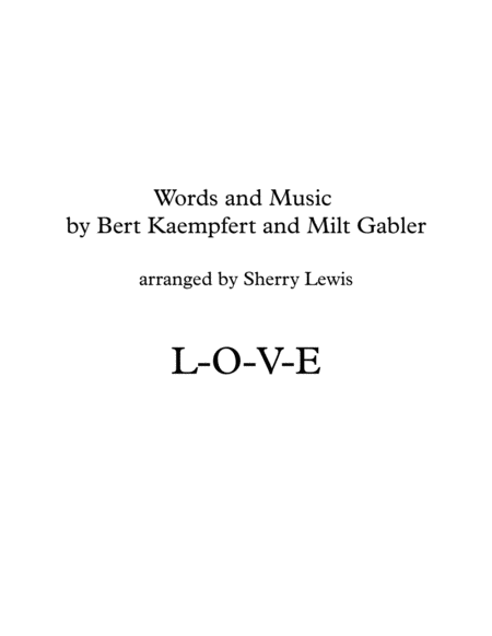 L O V E Love String Quartet For String Quartet Sheet Music