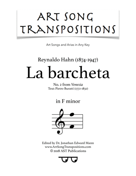 Free Sheet Music La Barcheta F Minor