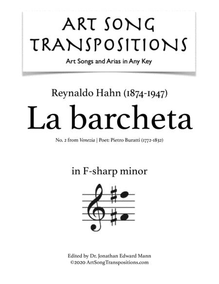 La Barcheta Transposed To F Sharp Minor Sheet Music