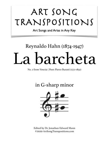 La Barcheta Transposed To G Sharp Minor Sheet Music