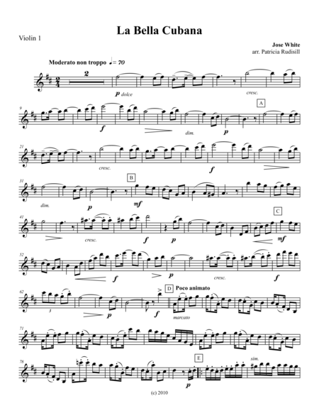 La Bella Cubana For String Quartet Sheet Music