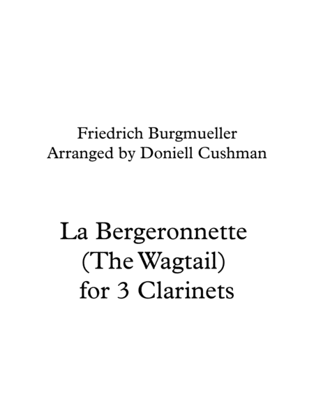 La Bergeronnette The Wagtail For Clarinet Trio Sheet Music