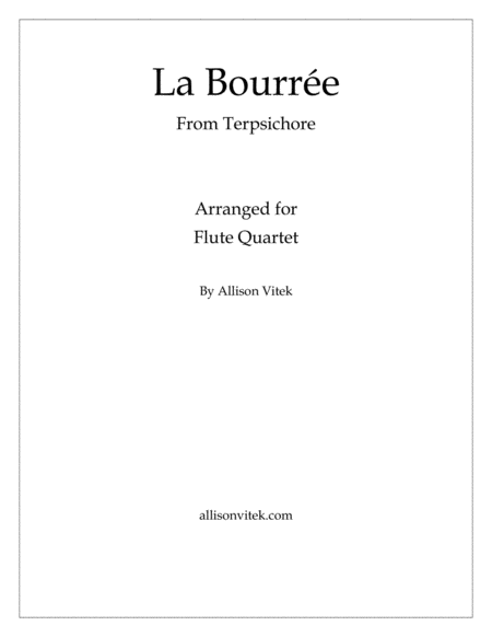 Free Sheet Music La Bourre For Flute Quartet
