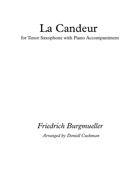 Free Sheet Music La Candeur For Tenor Saxophone