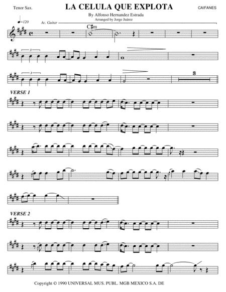 La Celula Que Explota Tenor Sax Sheet Music