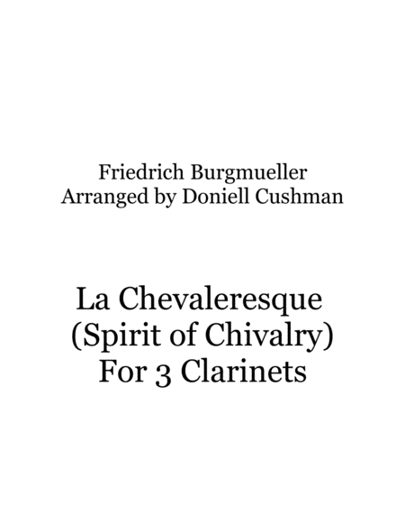 Free Sheet Music La Chevaleresque For Clarinet Trio