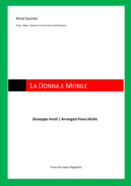 Free Sheet Music La Donna E Mobile