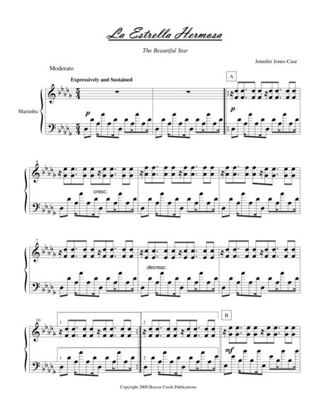 Free Sheet Music La Estrella Hermosa