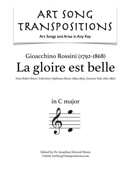 La Gloire Est Belle Transposed To C Major Sheet Music