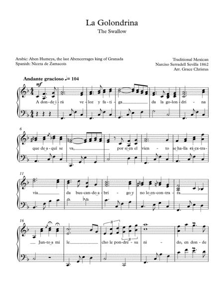 Free Sheet Music La Golondrina