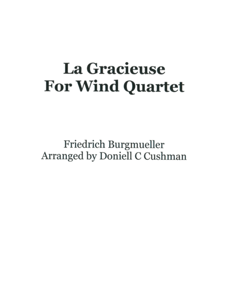 Free Sheet Music La Gracieuse For Wind Quartet