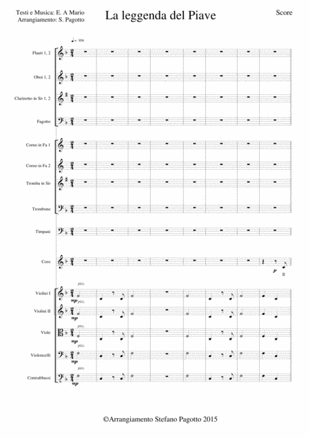 La Leggenda Del Piave Il Piave Mormorava Sheet Music