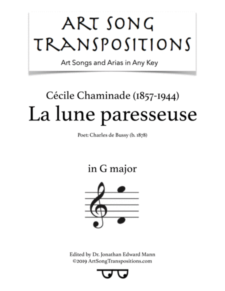 Free Sheet Music La Lune Paresseuse G Major