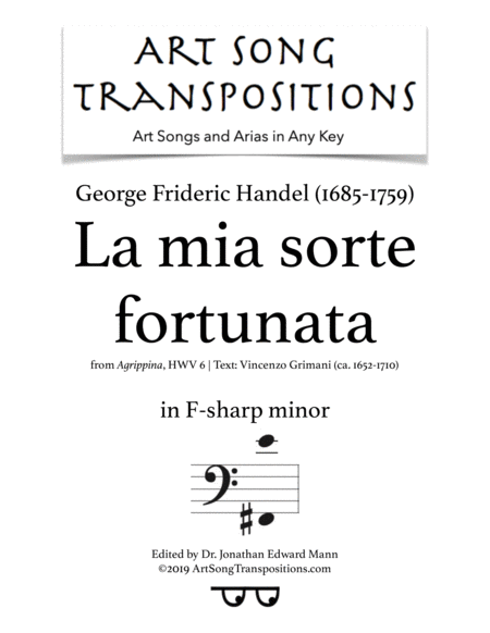 Free Sheet Music La Mia Sorte Fortunata F Sharp Minor