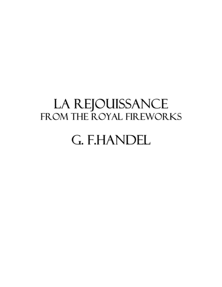 La Rejouissance From The Royal Fireworks Woodwind Trio Sheet Music