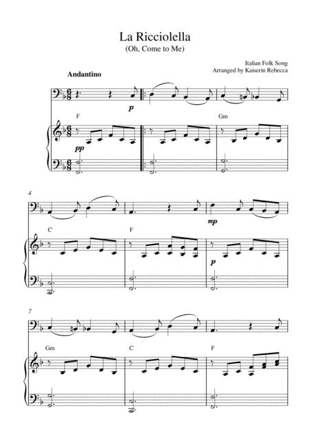 Free Sheet Music La Ricciolella Oh Come To Me Bassoon Solo And Piano Accompaniment