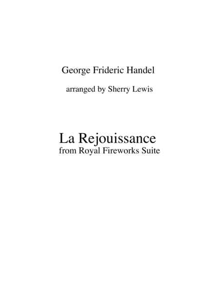 La Rjouissance From Royal Fireworks String Trio For String Trio Sheet Music