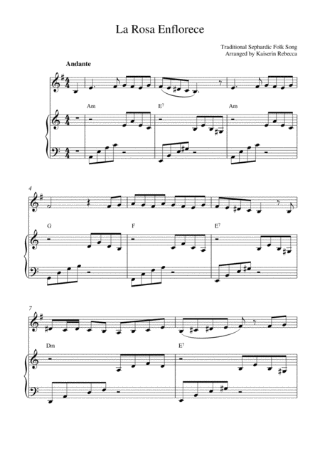 Free Sheet Music La Rosa Enflorece