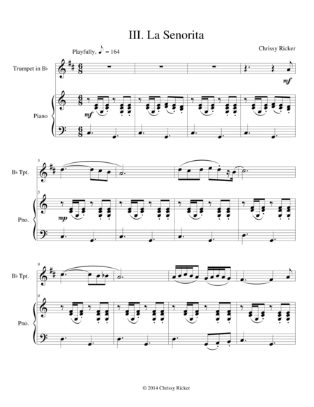 Free Sheet Music La Senorita 3 From The Alhambra Suite