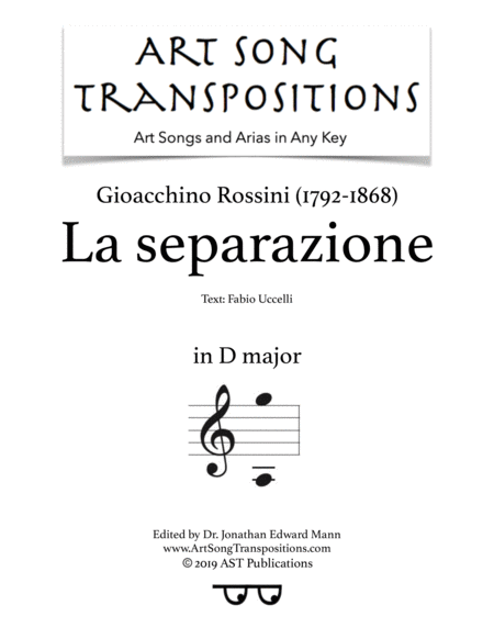 Free Sheet Music La Separazione D Major