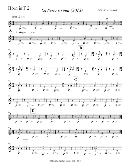 Free Sheet Music La Serenissima 2013 Horn In F 2