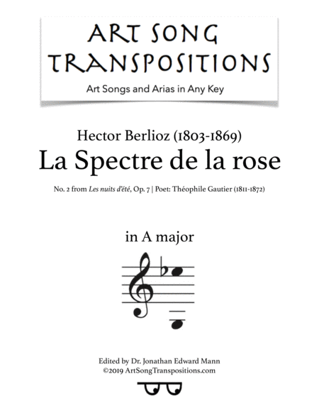 La Spectre De La Rose Op 7 No 2 A Major Sheet Music