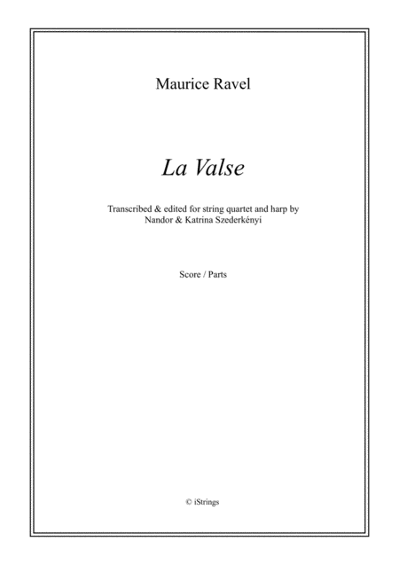 La Valse For String Quartet Harp Sheet Music