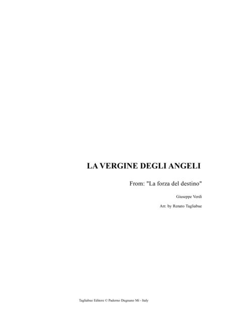 La Vergine Degli Angeli G Verdi For Soprano Tenor And Organ Sheet Music