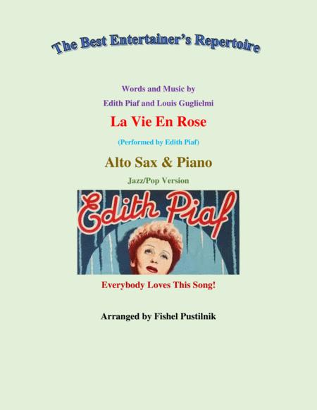 Free Sheet Music La Vie En Rose Jazz Pop Version For Alto Sax And Piano Video